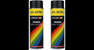 Motip primer - grondverf - spuitbus - zwart - sneldrogend - 2 x 500 ml