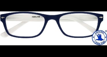 Leesbril X +3.00 Feeling Blauw-Wit