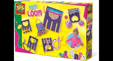 SES - Multi weefraam - verschillende kleuren en garen - inclusief veilige naald - voor 5 verschillende technieken