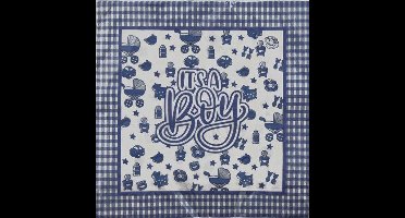 Servetten It's A Boy Blauw  20 stuks