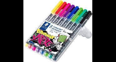 STAEDTLER Lumocolor M permanent - Box 8 st new colours