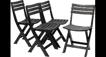 MaxxGarden Tuinstoel - klapstoel camping 41cm - 4 stuks - zwart