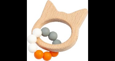 Happy Horse Dikkie Dik Houten Bijtring met siliconen kralen - Oranje - Baby cadeau