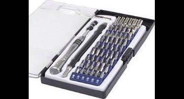 Basetech 1430586 Bitset 58-delig Plat, Kruiskop Phillips, Binnen-zesrond (TX), Zesrond-TX BO, Inbus, Binnen-vierkant (R