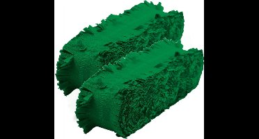 Feest/verjaardag versiering crepe slingers - Set van 2x stuks - donker groen - 24 meter - papier - Feestartikelen