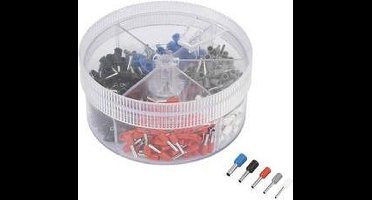 TRU COMPONENTS 737074 Assortiment adereindhulzen 0.5 mm², 0.75 mm², 1 mm², 1.5 mm², 2.5 mm² Deels geïsoleerd Wit, Grijs