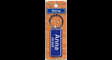 Paper Dreams Sleutelhanger Straatnaam Anna 9 Cm Staal Blauw