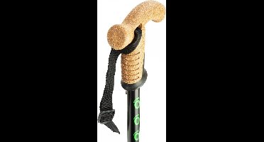 Flexyfoot wandelstok met kurken handvat - zwart