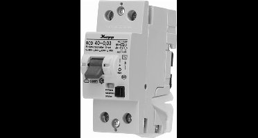 Kopp aardlekschak. 2polig 40 ampere/30 milli ampere