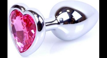 Power Escorts  - Plug - Silver - Anaal - in Hartjesvorm - Roze