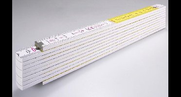 Stabila 14555 Duimstok - hout - wit/geel - 2m