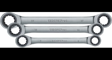 Gedore RED R07405006 6-delige Ring-/steekratelsleutelset - 8-19mm