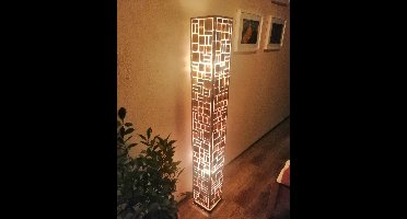 Staande lamp Handgemaakte Vloerlamp woonkamer slaapkamer Design  square cubes gold capiz shell parelmoer schelp 200 cm