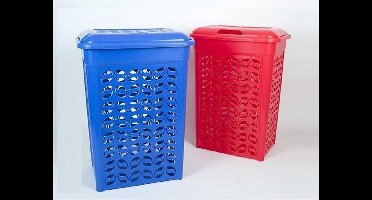Gerimport Wasmand kunststof kleur rood , inhoud 65 liter