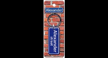 Paper Dreams Sleutelhanger Straatnaam Alexander 9 Cm Blauw