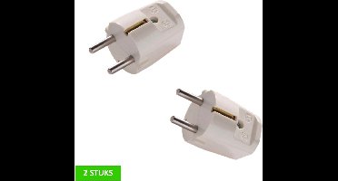 KAISER rechte stekker met randaarde | wit | 2 STUKS