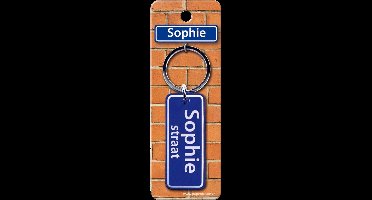 Paper Dreams Sleutelhanger Straatnaam Sophie 9 Cm Staal Blauw