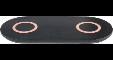 Draadloze Qi-oplader (Zwart/koper) - 2x10W -  Led indicatielamp