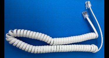Telefoon KRULSNOER voor telefoonhoorn - 2m - wit - spiraalkabel