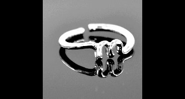 Gading® Dames Ring met letter "M"- vrouwen zilverkleurig letter Ringen- Vriendschapsring - Relatie Ringen
