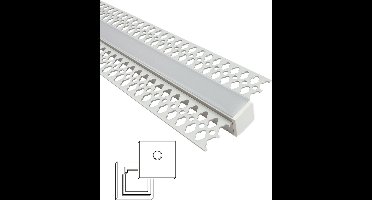 1,5 meter led profiel - Stucprofiel smal - Profiel voor led strips - Aluminium - Wit - Led strip profiel