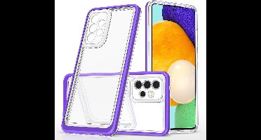 Hoesje Geschikt Voor Samsung Galaxy A52 \ A52s hoesje transparant cover met bumper Paars - Ultra Hybrid hoesje Hoesje Geschikt Voor Samsung Galaxy A52 \ A52s 4g / 5G case