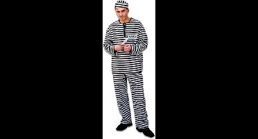 Boevenpak Maat L - Boef - Gevangenis pak Zwart Wit - Carnavalspak