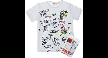 T-shirt met leuke prints om zelf in te kleuren ( jongens)