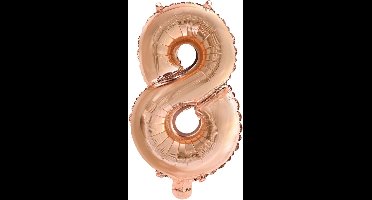 Folie Ballon Cijfer 8 Rose goud 41 cm