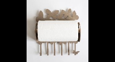 Arti e Mestieri - keukenrolhouder - vlinders - wand - ijzer - beige