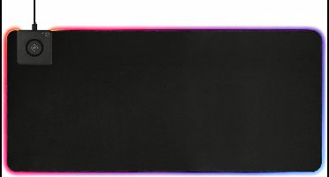 Deltaco Gaming DMP320 RGB Gaming Mousepad XL, 90x40cm, integrated Qi Wireless Charger, 10W, 4 mm thick - Black