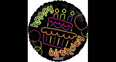 Wefiesta - Folieballon Birthday Cupcake Neon 45 cm