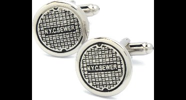 Manchetknopen - New York Putdeksel Icoon Zilverkleurig