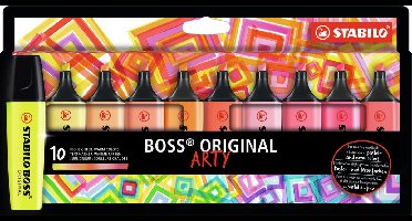 STABILO BOSS ORIGINAL ARTY - Markeerstift - Hoogste Kwaliteit - Etui Met 10 Kleuren