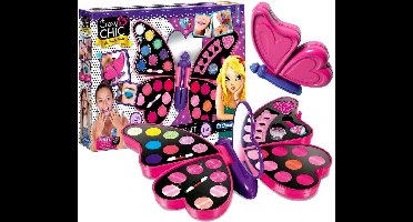 Clementoni - kinder make-up set - vlinder doos - spiegel en vele accessoires.