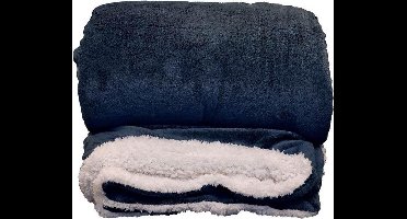 D- Unique Living | Lars XL plaid 220x240cm dark blue