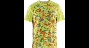 Blaklader T-shirt functioneel camo 3425-1011 - High Vis Geel/Grijs - XS