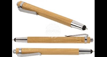 Pen met Punt voor Touchscreens. Bamboe. 3 stuks