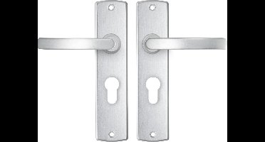 AXA Curve Basic Deurbeslagset – PC55 – Kruk op Schild met Cilindergat – Aluminium