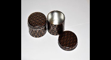 Metalen Blikjes/Doosjes met Gouden Patronen 2 x