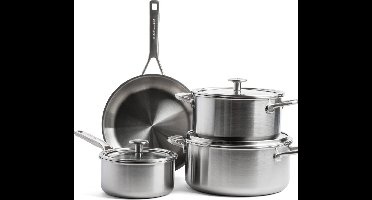 KitchenAid Multi-Ply kookpannen set - 4-delig - RVS - inductie - PFAS-vrij