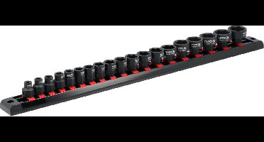 YATO YT-10249 Professionele Korte Krachtdoppenset 3/8" – 19-Delig – 6-24 mm – CrMo Staal voor Slagmoersleutels – Laag Profiel