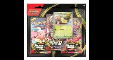 Pokémon Kaarten - Mega Evolution - Perfect Order - 3 Booster Packs - 30 Kaarten Totaal + 1 Foil Promo Kaart van Chikorita - TCG - Pokemon Box - Pokemon Cards - Pokemon Speelgoed - Pack