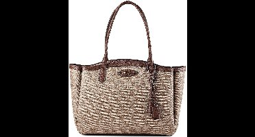 GUESS schoudertas Lindsey Tote Latte Logo Lichtbruin