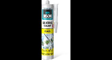 BISON Glass Siliconenkit Transparant 280 ml - Glas Siliconenkit - Aquarium Siliconenkit - Waterdichte Siliconenkit - UV-Bestendig - Binnen en Buiten - Cartridge [B13754]
