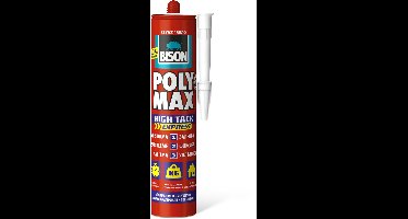 BISON Poly Max Kit Wit 425 g - Universele Montagekit en Afdichtingskit - SM Polymeer Lijmkit - Waterdicht - UV-Bestendig - Binnen en Buiten - Cartridge [B25017]