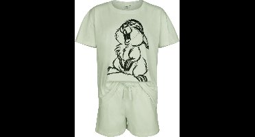 Bambi Thumper - Sketch Solid Pyjama groen Katoen -