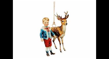 Hanger Vintage Boy And Deer Multikleur 7 X1xh10,5cm Ijzer