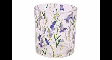 Theelichthouder Purple Flowers Transpara Nt 7x7xh8cm Glas