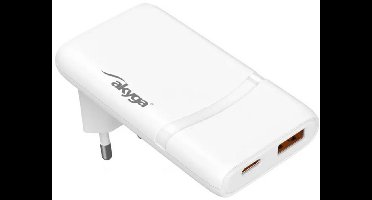 Akyga USB-oplader 65 W USB-C, USB-A Wit